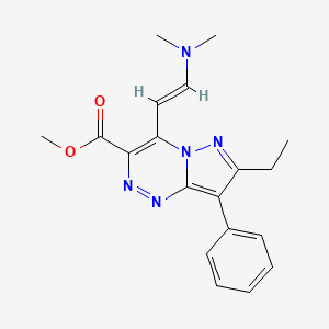 methyl 4-[(E)-2-(dimethylamino)vinyl]-7-ethyl-8-phenylpyrazolo[5,1-c][1,2,4]triazine-3-carboxylate