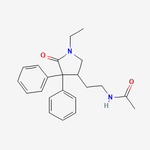 molecular formula C22H26N2O2 B14266240 N-[2-(1-Ethyl-5-oxo-4,4-diphenylpyrrolidin-3-yl)ethyl]acetamide CAS No. 138863-03-3