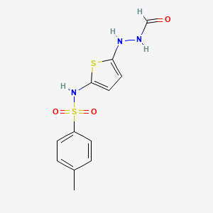 molecular formula C12H13N3O3S2 B14266260 N-[5-(2-Formylhydrazinyl)thiophen-2-yl]-4-methylbenzene-1-sulfonamide CAS No. 140859-80-9