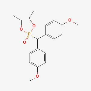 molecular formula C19H25O5P B14266339 Phosphonic acid, [bis(4-methoxyphenyl)methyl]-, diethyl ester CAS No. 154544-66-8