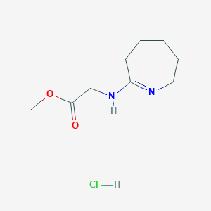 molecular formula C9H17ClN2O2 B1426636 methyl N-(3,4,5,6-tetrahydro-2H-azepin-7-yl)glycinate hydrochloride CAS No. 1332530-94-5