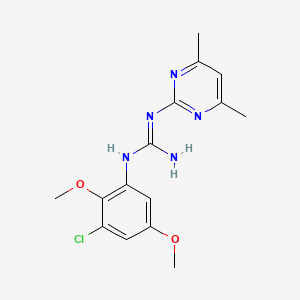 molecular formula C15H18ClN5O2 B1426639 N-(3-chloro-2,5-dimethoxyphenyl)-N'-(4,6-dimethylpyrimidin-2-yl)guanidine CAS No. 1306738-43-1