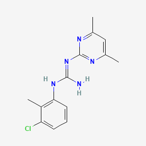 molecular formula C14H16ClN5 B1426641 N-(3-chloro-2-methylphenyl)-N'-(4,6-dimethylpyrimidin-2-yl)guanidine CAS No. 1306739-70-7