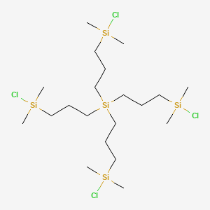 molecular formula C20H48Cl4Si5 B14266442 Silane, tetrakis[3-(chlorodimethylsilyl)propyl]- CAS No. 161638-89-7