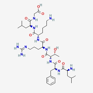 molecular formula C39H67N11O9 B14266554 L-Leucyl-L-phenylalanyl-L-threonyl-N~5~-(diaminomethylidene)-L-ornithyl-L-lysyl-L-leucylglycine CAS No. 189279-82-1