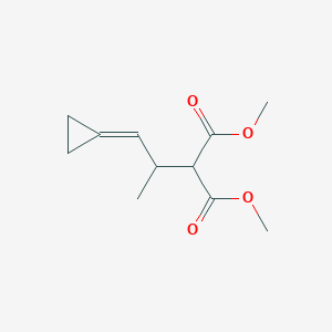 molecular formula C11H16O4 B14266583 Propanedioic acid, (2-cyclopropylidene-1-methylethyl)-, dimethyl ester CAS No. 136964-24-4