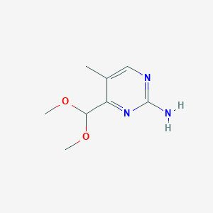 molecular formula C8H13N3O2 B1426660 4-(Dimethoxymethyl)-5-methylpyrimidin-2-amine CAS No. 1338494-69-1