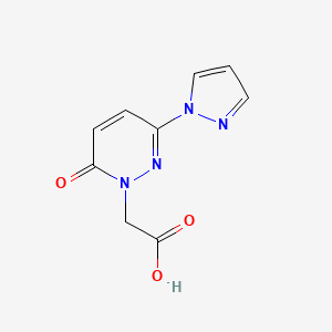 molecular formula C9H8N4O3 B1426663 2-(6-oxo-3-(1H-pyrazol-1-yl)pyridazin-1(6H)-yl)acetic acid CAS No. 1334373-79-3