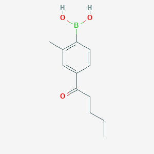molecular formula C12H17BO3 B1426664 2-Methyl-4-pentanoylphenylboronic acid CAS No. 1793003-61-8