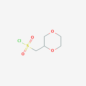 molecular formula C5H9ClO4S B1426665 1,4-二氧六环-2-基甲磺酰氯 CAS No. 1330756-16-5