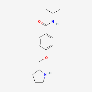 molecular formula C15H22N2O2 B1426666 N-isopropyl-4-(pyrrolidin-2-ylmethoxy)benzamide hydrochloride CAS No. 1306738-71-5
