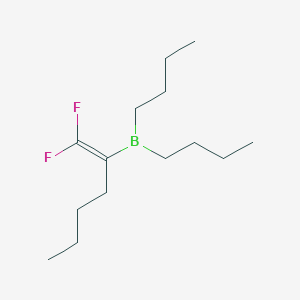 molecular formula C14H27BF2 B14266713 Borane, dibutyl[1-(difluoromethylene)pentyl]- CAS No. 134810-60-9