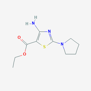 molecular formula C10H15N3O2S B1426672 Ethyl 4-amino-2-(pyrrolidin-1-yl)thiazole-5-carboxylate CAS No. 1151933-49-1