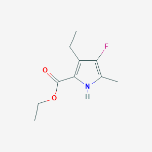 molecular formula C10H14FNO2 B14266724 Ethyl 3-ethyl-4-fluoro-5-methyl-1H-pyrrole-2-carboxylate CAS No. 141075-32-3