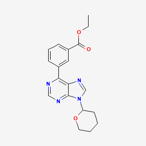 molecular formula C19H20N4O3 B14266734 Ethyl 3-[9-(oxan-2-yl)-9H-purin-6-yl]benzoate CAS No. 185386-89-4