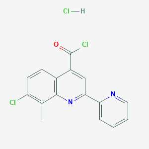 7-Chloro-8-methyl-2-(pyridin-2-yl)quinoline-4-carbonyl chloride hydrochloride