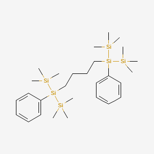 molecular formula C28H54Si6 B14266740 Trisilane, 2,2'-(1,4-butanediyl)bis[1,1,1,3,3,3-hexamethyl-2-phenyl- CAS No. 138688-83-2