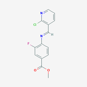 methyl 4-[(E)-[(2-chloropyridin-3-yl)methylidene]amino]-3-fluorobenzoate