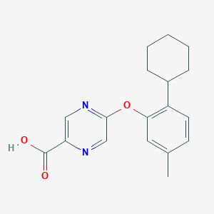 5-(2-Cyclohexyl-5-methylphenoxy)pyrazine-2-carboxylic acid