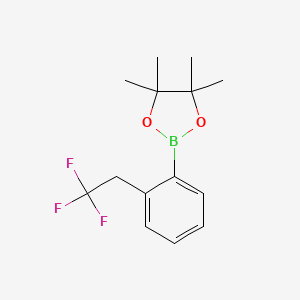 molecular formula C14H18BF3O2 B1426701 4,4,5,5-Tetramethyl-2-[2-(2,2,2-trifluoroethyl)phenyl]-1,3,2-dioxaborolane CAS No. 1079402-24-6