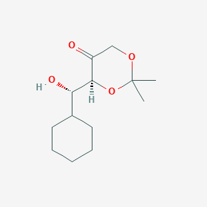 molecular formula C13H22O4 B14267218 1,3-Dioxan-5-one, 4-[(S)-cyclohexylhydroxymethyl]-2,2-dimethyl-, (4S)- CAS No. 182966-98-9