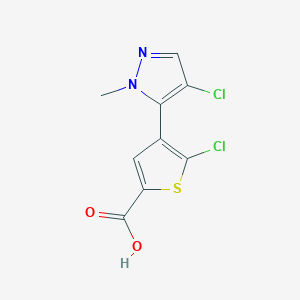 5-Chloro-4-(4-chloro-1-methyl-1H-pyrazol-5-yl)thiophene-2-carboxylic acid