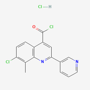 7-Chloro-8-methyl-2-(pyridin-3-yl)quinoline-4-carbonyl chloride hydrochloride