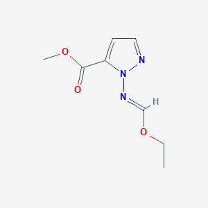 molecular formula C8H11N3O3 B142676 (E)-methyl 1-(ethoxymethyleneamino)-1H-pyrazole-5-carboxylate CAS No. 150017-65-5