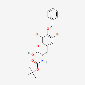 molecular formula C21H23Br2NO5 B1426760 (2S)-3-[3,5-Dibromo-4-(phenylmethoxy)phenyl]-2-[(tert-butoxy)carbonylamino]propanoic acid CAS No. 218769-47-2