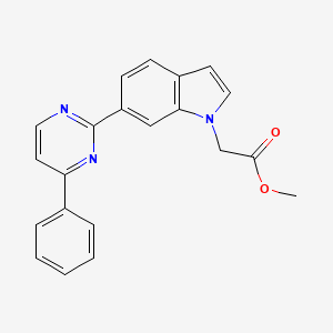 molecular formula C21H17N3O2 B14267629 Methyl [6-(4-phenylpyrimidin-2-yl)-1H-indol-1-yl]acetate CAS No. 137275-54-8
