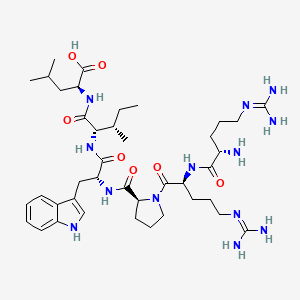 molecular formula C40H65N13O7 B14267749 N~5~-(Diaminomethylidene)-L-ornithyl-N~5~-(diaminomethylidene)-L-ornithyl-L-prolyl-D-tryptophyl-L-isoleucyl-L-leucine CAS No. 163077-91-6