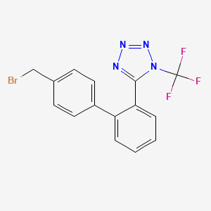 molecular formula C15H10BrF3N4 B14267764 1H-Tetrazole, 5-[4'-(bromomethyl)[1,1'-biphenyl]-2-yl]-1-(trifluoromethyl)- CAS No. 141025-04-9