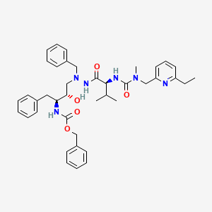 molecular formula C40H50N6O5 B14267795 5S-(Benzyloxycarbonyl)amino-2-N-((N-methyl-N-((6-ethyl-2-pyridinyl)methyl)amino)carbonyl)-L-valinylamino-4S-hydroxy-1,6-diphenyl-2-azahexane CAS No. 162739-27-7