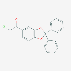 molecular formula C21H15ClO3 B142678 Ethanone, 2-chloro-1-(2,2-diphenyl-1,3-benzodioxol-5-yl)- CAS No. 81590-38-7