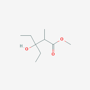 molecular formula C9H18O3 B14267803 Pentanoic acid, 3-ethyl-3-hydroxy-2-methyl-, methyl ester CAS No. 132699-28-6