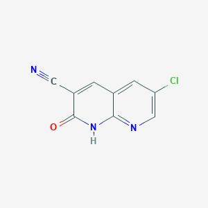 molecular formula C9H4ClN3O B1426791 6-Chloro-2-hydroxy-1,8-naphthyridine-3-carbonitrile CAS No. 1330583-66-8