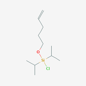 molecular formula C11H23ClOSi B14267942 Chloro[(pent-4-en-1-yl)oxy]di(propan-2-yl)silane CAS No. 166592-75-2