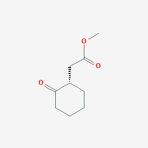 molecular formula C9H14O3 B14267975 Cyclohexaneacetic acid, 2-oxo-, methyl ester, (1S)- CAS No. 204447-94-9