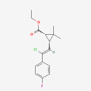 molecular formula C16H18ClFO2 B14268030 Cyclopropanecarboxylic acid, 3-(2-chloro-2-(4-fluorophenyl)ethenyl)-2,2-dimethyl-, ethyl ester, (1alpha,3alpha(Z))- CAS No. 133575-10-7