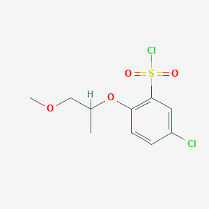 molecular formula C10H12Cl2O4S B1426818 5-Chloro-2-[(1-methoxypropan-2-yl)oxy]benzene-1-sulfonyl chloride CAS No. 1343835-30-2