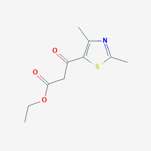 molecular formula C10H13NO3S B1426820 3-(二甲基-1,3-噻唑-5-基)-3-氧代丙酸乙酯 CAS No. 1410695-10-1