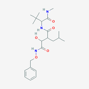 molecular formula C22H35N3O5 B14268210 Butanediamide, N4-[(1S)-2,2-dimethyl-1-[(methylamino)carbonyl]propyl]-2-hydroxy-3-(2-methylpropyl)-N1-(phenylmethoxy)-, (2S,3R)-(9CI) 