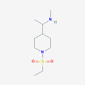 molecular formula C10H22N2O2S B1426824 {1-[1-(Ethanesulfonyl)piperidin-4-yl]ethyl}(methyl)amine CAS No. 1340043-76-6