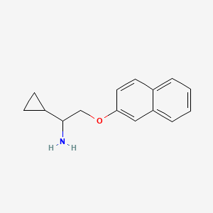molecular formula C15H17NO B1426825 [1-Cyclopropyl-2-(2-naphthyloxy)ethyl]amine hydrochloride CAS No. 1379811-36-5
