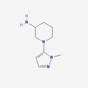 molecular formula C9H16N4 B1426828 1-(1-methyl-1H-pyrazol-5-yl)piperidin-3-amine CAS No. 1342851-15-3