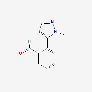 molecular formula C11H10N2O B1426829 2-(1-methyl-1H-pyrazol-5-yl)benzaldehyde CAS No. 1339182-17-0