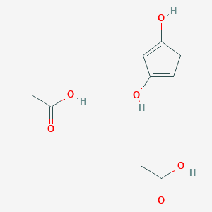 molecular formula C9H14O6 B14268290 Acetic acid;cyclopenta-1,3-diene-1,3-diol CAS No. 138196-38-0
