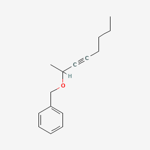 molecular formula C15H20O B14268337 Benzene, [[(1-methyl-2-heptynyl)oxy]methyl]- CAS No. 170468-89-0