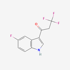 molecular formula C11H7F4NO B1426834 3,3,3-trifluoro-1-(5-fluoro-1H-indol-3-yl)propan-1-one CAS No. 1480459-88-8