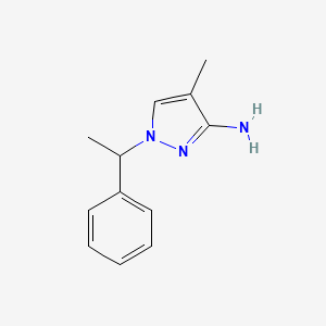 molecular formula C12H15N3 B1426836 4-甲基-1-(1-苯乙基)-1H-吡唑-3-胺 CAS No. 1339417-79-6